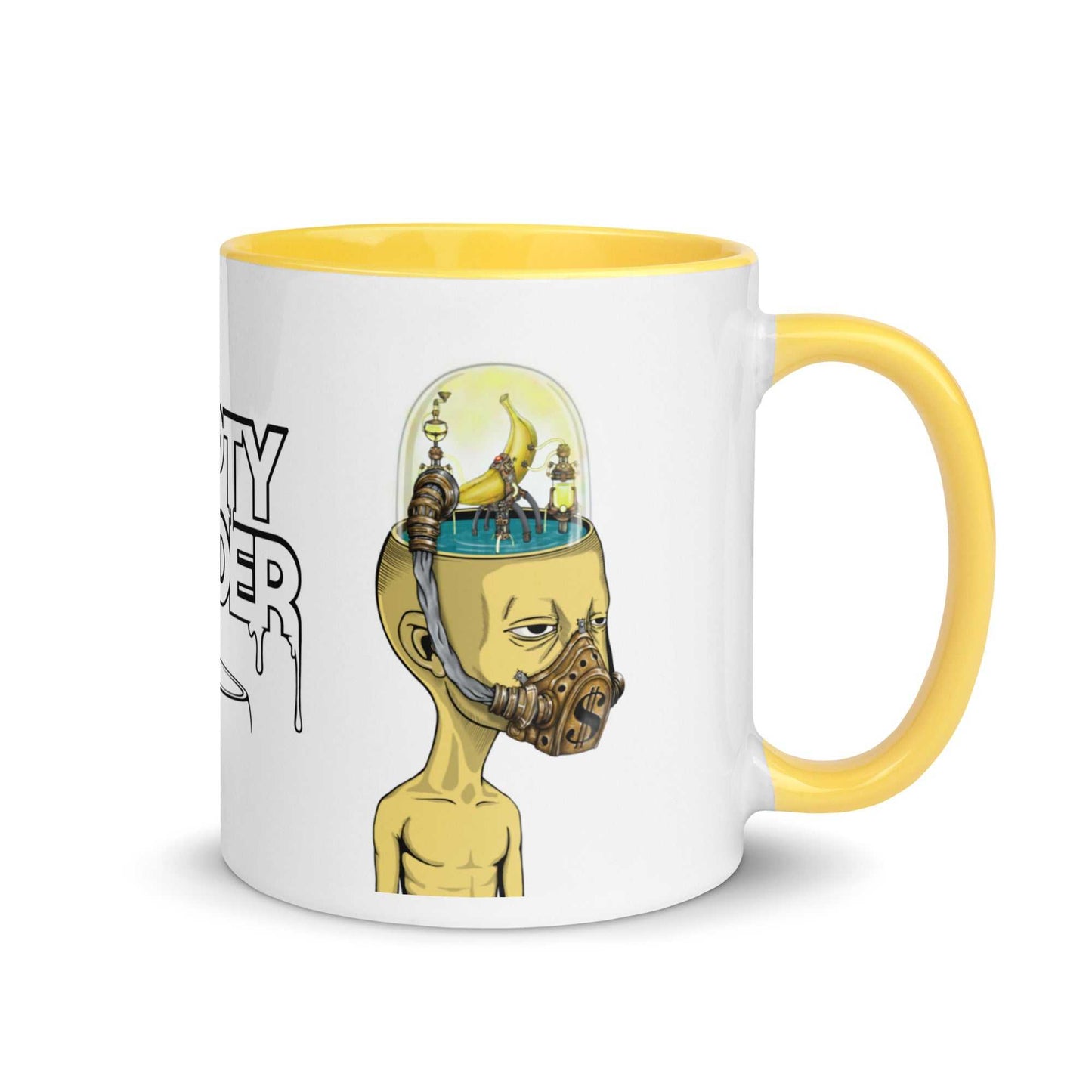 Banana Mind White Glossy MugIntroducing our delightful Banana Mind Mug! Sip your favorite beverages in style with this vibrant yellow mug that will surely bring a smile to your face. Featuring F.U. ShopHOZZY Artistry Store