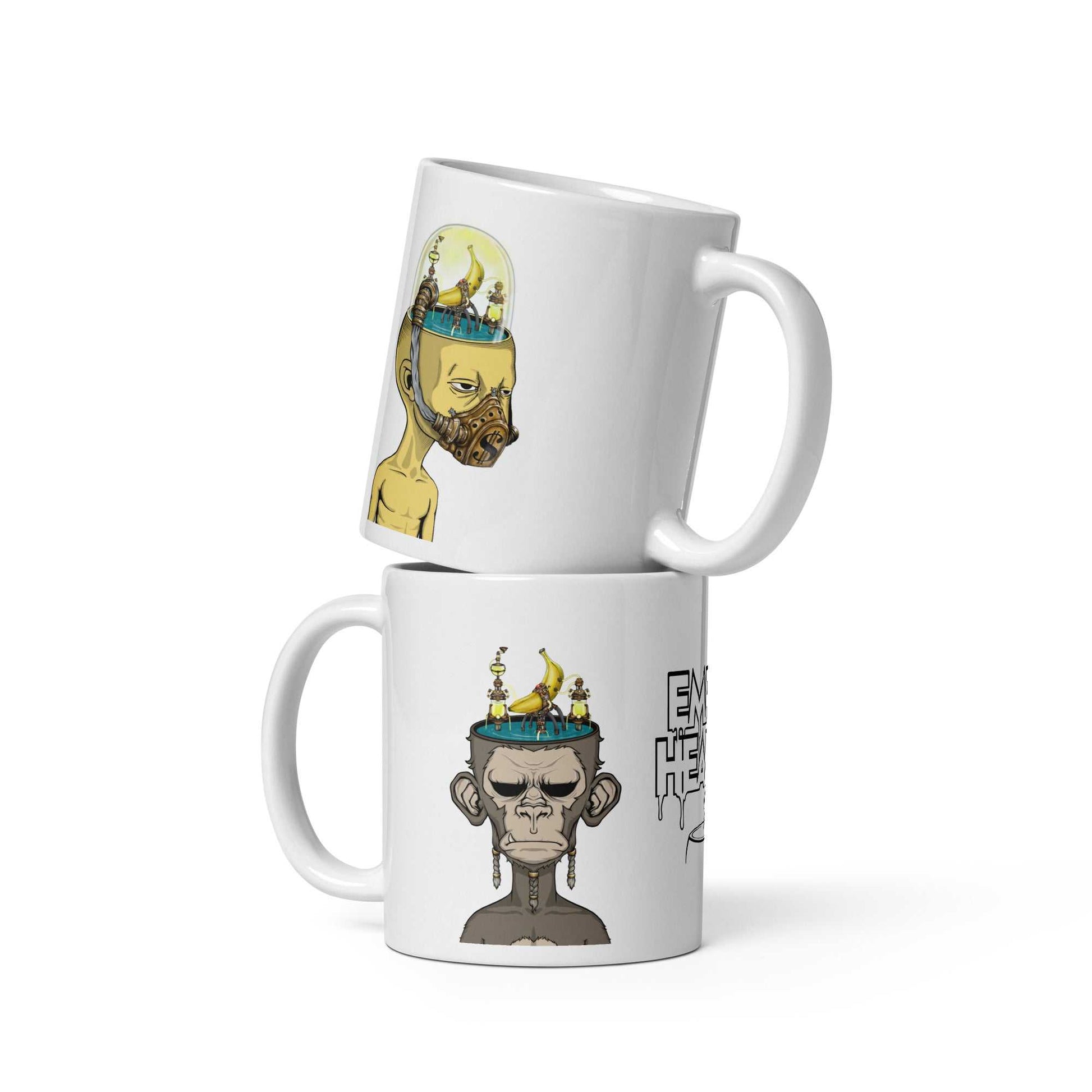 Banana Mind White Glossy MugIntroducing our delightful Banana Mind Mug! Sip your favorite beverages in style with this vibrant yellow mug that will surely bring a smile to your face. Featuring F.U. ShopHOZZY Artistry Store